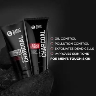 BEARDO Charcoal Face Wash, 50ml and Charcoal Face Scrub, 50gm Gift Set Kit (Pack of 2)  (2 Items in the set) - Image 2