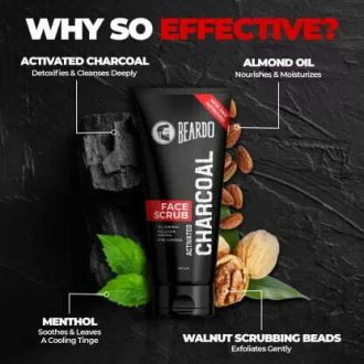 BEARDO Charcoal Face Wash, 50ml and Charcoal Face Scrub, 50gm Gift Set Kit (Pack of 2)  (2 Items in the set) - Image 4