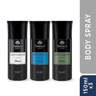 Yardley London Gentleman Range Deo Body Spray Tripack (Classic + Urbane + Royale) for Men, 150ml Each (Pack of 3) - Image 2