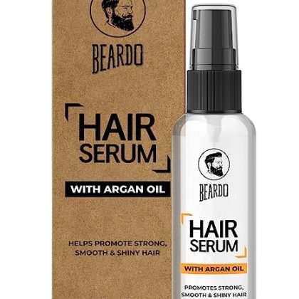 Beardo Hair Serum | Serum for men | Serum for hair smoothing | Argan Oil & Almond Oil | Adds Shine | Daily use| For All Hair Types | Frizz free hair | 50 ml