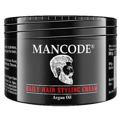 Man Code Hair Styling Cream Daily Hair Styling Cream for Men, Soft Smooth Glossy Hair Nourishes and Moisturizes Hairs Enriched with Vitamins Shea Walnut Argan, 100g (Pack of 1)