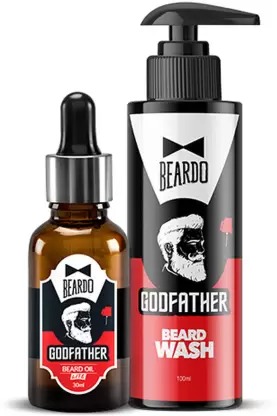 BEARDO Godfather Beard Wash, 100ml and Godfather Lite Beard Oil, 30ml Gift Set Combo (Pack of 2)  (2 Items in the set)
