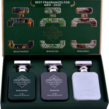 Perfumer's Club"Best Fragrance for Men" Gift Set of 3(Into The Wild + Wild Child + Wanderer) Upto 24 hrs lasting (Eau De Parfum), 150 ml, Best Gift for Men