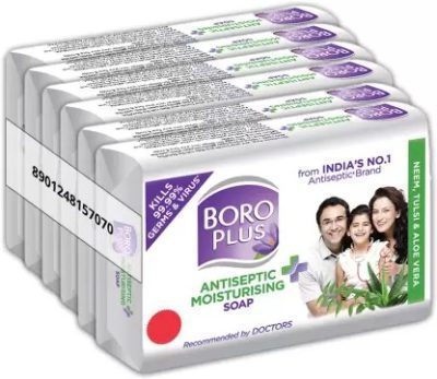 BOROPLUS Antiseptic Plus Moisturising Soap - Neem, Tulsi and Aloe Vera (6 x 125 g)