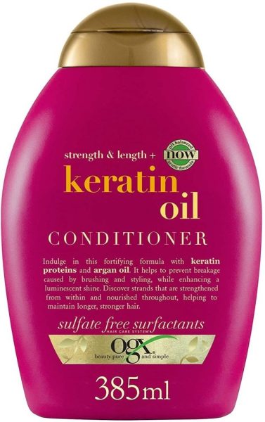 ogx Keratin Oil Fortifying Shampoo with Argan Oil, Vegan,Paraben-Free & Sulfate-Free  (385 ml)