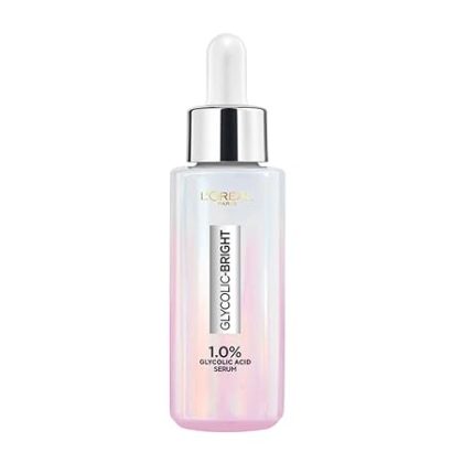 L'Oreal Paris Brightening Serum, 1% Glycolic Acid, 2% Niacinamide Serum, Visibly Minimizes Spots, Reveals Even Skin Tone, Glycolic Bright Skin, 15ml