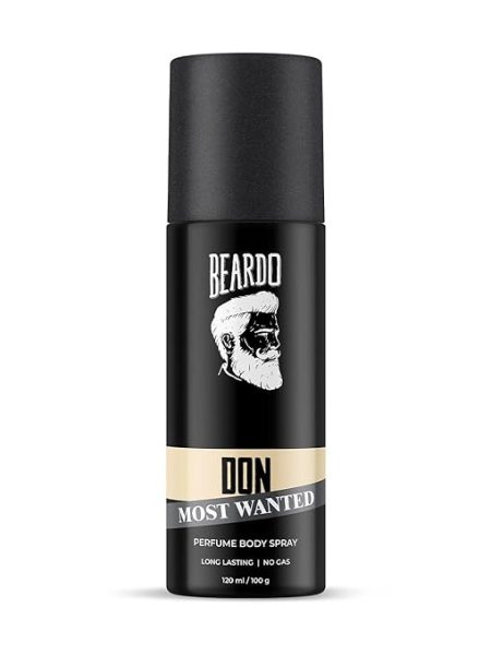 Beardo DON MOST WANTED Perfume Body Spray for Men, 120ml | No Gas Deo Body Spray For Men | Deodorant | Aqua, Citrus Musk Notes | Mens Perfume Long Lasting | Rakhi Gift For Brother | Gift For Friends