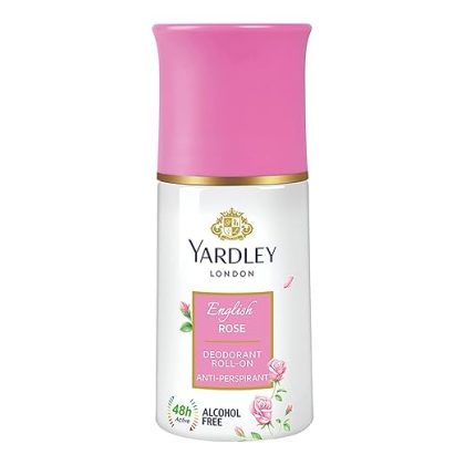 Yardley London English Rose Anti-Perspirant Deodorant Roll-On| Body Deodorant Roll-On For Women| 48-Hour Active Sweat Protection| Alcohol-Free | 50ml