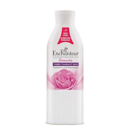 Enchanteur Romantic Perfumed Body Lotion with Aloe Vera & Olive Butter for Satin Smooth Skin| | Non-Greasy Formula| Water-Based Lotion| Floral French Fragrance | 250ml