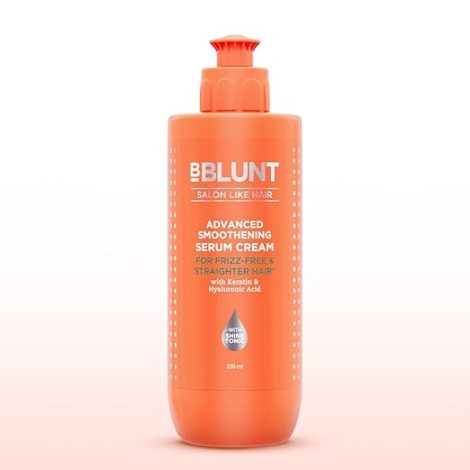 BBlunt Advanced Smoothening Serum Cream with Keratin & Hyaluronic Acid - 200 ml | Makes Hair Frizz-Free & Straighter | Deeply Nourishes | Adds Spectacular Shine | For Men & Women