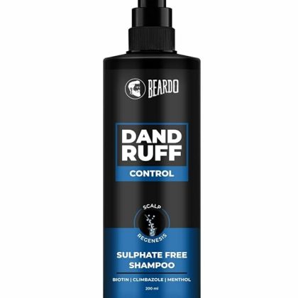Beardo Dandruff Control Sulphate Free Shampoo for men 200 ml | Anti Dandruff | Sulphate and Paraben Free | Menthol & Biotin for Dandruff Control & Itchy Scalp