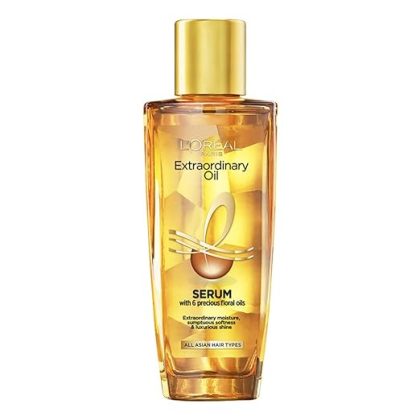 L'Oreal Paris Serum, Protection and Shine, For Dry, Flyaway & Frizzy Hair, With 6 Rare Flower Oils, Extraordinary Oil, 30ml