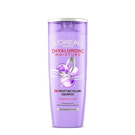 L'Oreal Paris Moisture Filling Shampoo, With Hyaluronic Acid, For Dry & Dehydrated Hair, Adds Shine & Bounce, Hyaluron Moisture 72H, 340ml
