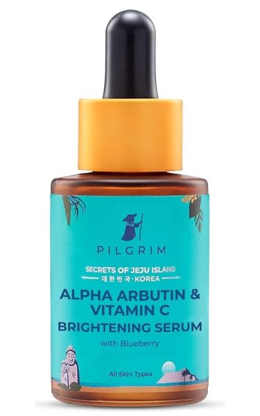 PILGRIM Korean 2% Alpha Arbutin & 3% Vitamin C Brightening Face Serum for glowing skin| Alpha arbutin face serum|All skin types | Men & Women| Korean Skin Care| Vegan & Cruelty-free | 30ml