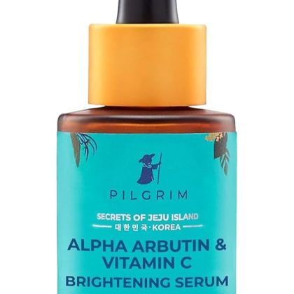 PILGRIM Korean 2% Alpha Arbutin & 3% Vitamin C Brightening Face Serum for glowing skin| Alpha arbutin face serum|All skin types | Men & Women| Korean Skin Care| Vegan & Cruelty-free | 30ml