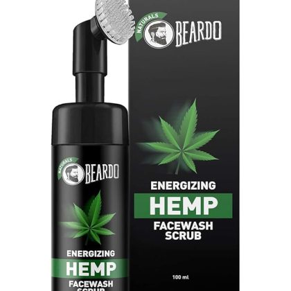 Beardo Natural Energizing Hemp Facewash Scrub for Men, 100 ml | With Soft Silicon Scrub for exfoliation & dead skin cell removal | With Hemp Seed Oil