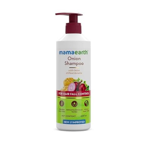 Mamaearth Onion Shampoo for Anti Hair Fall & Hair Growth with Onion Oil & Plant Keratin 400ml