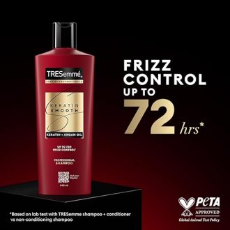 TRESemme Keratin Smooth Shampoo 340 ml|| With Keratin & Argan Oil for Straighter|| Shinier Hair - Nourishes Dry Hair & Controls Frizz|| For Men & Women - Image 3