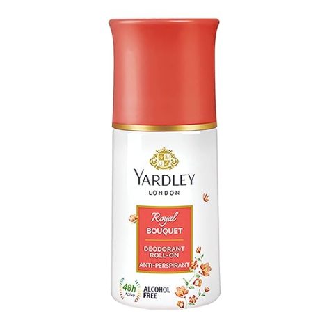 Yardley London Royal Bouquet Anti-Perspirant Deodorant Roll-On| Body Deodorant Roll-On For Women| 48-Hour Active Sweat Protection| Alcohol-Free | 50ml