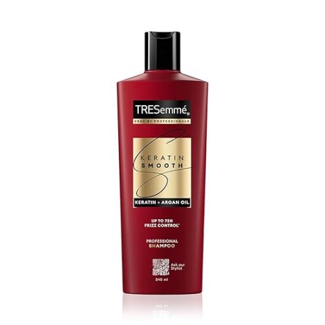 TRESemme Keratin Smooth Shampoo 340 ml|| With Keratin & Argan Oil for Straighter|| Shinier Hair - Nourishes Dry Hair & Controls Frizz|| For Men & Women