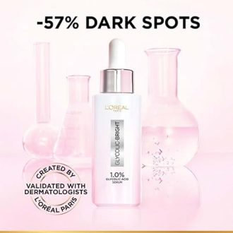 L'Oreal Paris Brightening Serum, 1% Glycolic Acid, 2% Niacinamide Serum, Visibly Minimizes Spots, Reveals Even Skin Tone, Glycolic Bright Skin, 15ml - Image 2