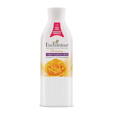 Enchanteur Charming Perfumed Body Lotion with Aloe Vera & Olive Butter for Satin Smooth Skin| Non-Greasy Formula| Water-Based Lotion| Floral French Fragrance| 250ml