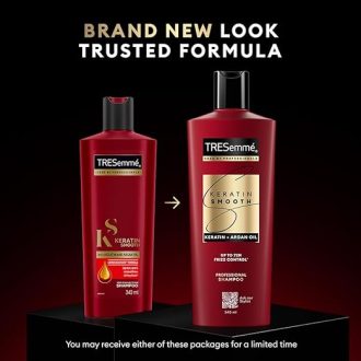 TRESemme Keratin Smooth Shampoo 340 ml|| With Keratin & Argan Oil for Straighter|| Shinier Hair - Nourishes Dry Hair & Controls Frizz|| For Men & Women - Image 4