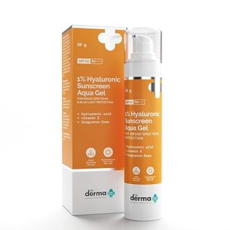 The Derma Co 1% Hyaluronic Sunscreen Aqua Ultra Light Gel with SPF 50 PA++++ For Broad Spectrum, UV A, UV B & Blue Light Protection - 50g(dermaco)