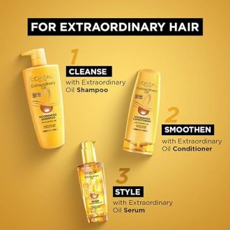L'Oreal Paris Serum, Protection and Shine, For Dry, Flyaway & Frizzy Hair, With 6 Rare Flower Oils, Extraordinary Oil, 30ml - Image 6