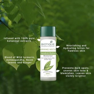 Biotique Morning Nectar Flawless Skin Moisturizer Lotion L Prevents Dark Spots, Blackheads And Blemishes L Visibly Flawless Skin L Nourishes And Hydrates Skin L All Skin Types L 190Ml - Image 2