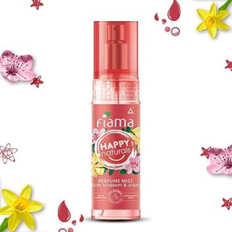 Fiama Happy Naturals Plum Blossom & Ylang Perfume Spray, 120ml, Citrus & Floral, 24 hrs Fragrance, Safe on Sensitive Skin - Image 4