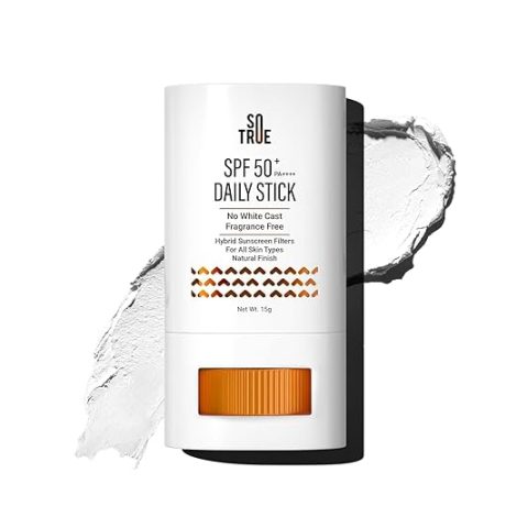 Sotrue SPF 50+ Daily Sunscreen Stick | Lightweight, Water Resistant | No White Cast | Broad Spectrum PA++++ | Non Sticky With Dewy Finish | Mess Free Sun Protection | Suitable for Face & Body 15g