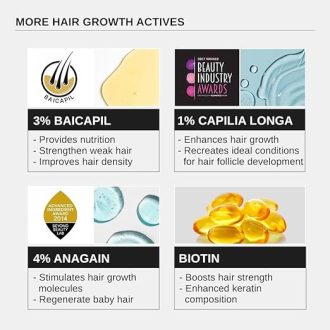 Bare Anatomy Advanced Hair Growth Serum | 3% Redensyl + 4% Anagain + 3% Baicapil + 1% Capilia Longa, Rosemary, Biotin & Rice Extract | Hair growth & Hair fall control serum for Women & Men | 30mL - Image 6