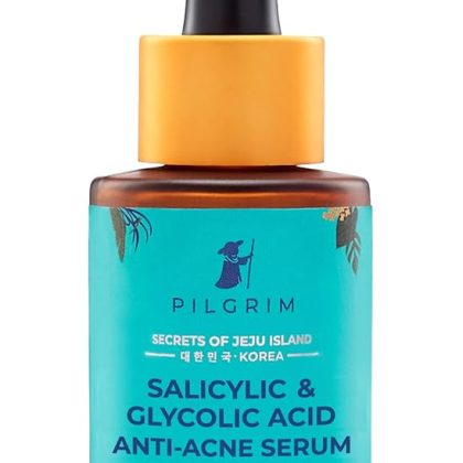 Pilgrim Korean Salicylic Acid 1% + Glycolic Acid 3% Anti Acne Serum for oily & acne prone skin | All Skin Types | Korean Skin Care | For Men & Women | Vegan & Cruelty-free| 30ml