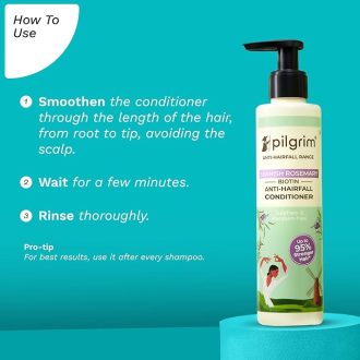 Pilgrim Spanish Rosemary & Biotin Anti Hairfall Conditioner for Reducing Hair Loss & Breakage | Upto 95% stronger hairs | Suitable for all hair types | For Men & Women 200ml - Image 3