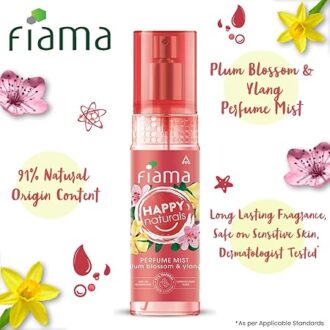 Fiama Happy Naturals Plum Blossom & Ylang Perfume Spray, 120ml, Citrus & Floral, 24 hrs Fragrance, Safe on Sensitive Skin - Image 3