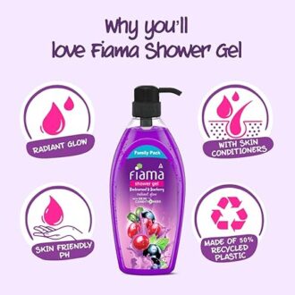 Fiama Body Wash Shower Gel Blackcurrant & Bearberry, 895 ml Family Pack, Body Wash for Women & Men with Skin Conditioners for Radiant Glow, Suitable for All Skin Types - Image 4