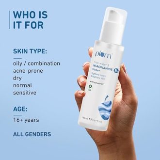 Plum 3% Niacinamide & Rice Water Face Toner | With Rice Ferment Extract | Alcohol-Free Toner | Fades Blemishes, Brightens Skin | Smoothens Skin | Fragrance-Free | 100% Vegan | 150 ml - Image 6