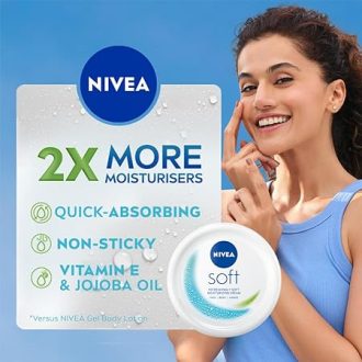 NIVEA Soft Light Moisturizer 500ml | For Face, Hand & Body, Instant Hydration | Non-Greasy Cream | With Vitamin E & Jojoba Oil | All Skin Types - Image 5