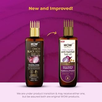 WOW Skin Science Onion Black Seed Hair Oil - WITH COMB APPLICATOR - Controls Hair Fall - NO Mineral Oil, Silicones, Cooking Oil & Synthetic Fragrance - 100mL - Image 3