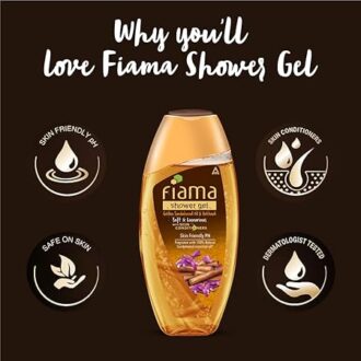 Fiama Body Wash Shower Gel Golden Sandalwood Oil and Patchouli, 250ml, Body Wash for Women & Men with Skin Conditioners for Soft and Luxurious Skin, Suitable for All Skin Types - Image 3
