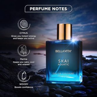 Bella Vita Luxury Skai Aquatic Unisex Eau De Cologne with Bergamot, Lavender & Patchouli|Premium, Long Lasting Woody Fragrance for Men & Women, 100 ML - Image 3