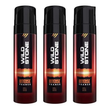 Wild Stone Intense Trance No Gas Deodorants for Men, Long Lasting Body Perfume, Pack of 3 (120ml each)