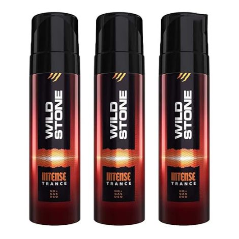 Wild Stone Intense Trance No Gas Deodorants for Men, Long Lasting Body Perfume, Pack of 3 (120ml each)