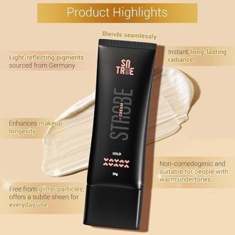 Sotrue Strobe Cream Gold for Face Radiance, Multipurpose Strobe Cream, Dewy Glazed Instant Glow, Highlighter For Face, Boosts Hydration, For All Skin Types, 30g, - Image 2
