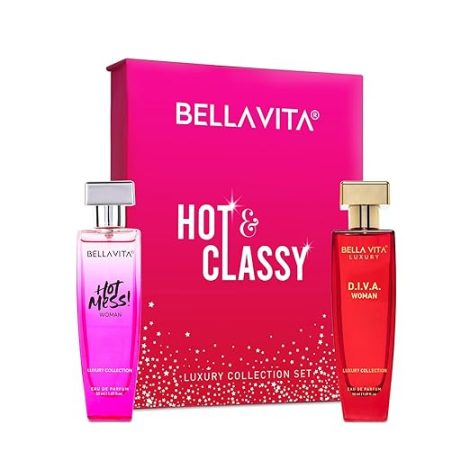 Bella Vita Luxury Hot & Classy Gift Set for Women 2 x 50Ml with Hot Mess, D.I.V.A. Perfume | Floral, Woody Long Lasting EDP Fragrance Scent