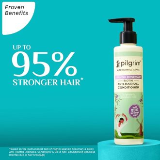 Pilgrim Spanish Rosemary & Biotin Anti Hairfall Conditioner for Reducing Hair Loss & Breakage | Upto 95% stronger hairs | Suitable for all hair types | For Men & Women 200ml - Image 4