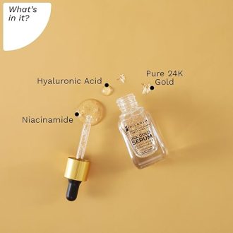 Pilgrim 24K Gold Face Serum With Niacinamide & Hyaluronic Acid, Dewy Primer For Face Make-Up For All Skin Types, Korean Skin Care For Unisex, 20ml - Image 3