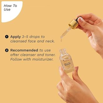 Pilgrim 24K Gold Face Serum With Niacinamide & Hyaluronic Acid, Dewy Primer For Face Make-Up For All Skin Types, Korean Skin Care For Unisex, 20ml - Image 5