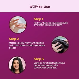 WOW Skin Science Onion & Collagen Anti-Hairfall Hair Oil|Nourishes Scalp & Stimulates Roots|Reduces Hairfall & Breakage|Repairs Damaged Hair|Boosts Hair Thickness|200ml - Image 4